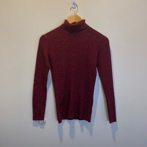 Deep red turtleneck